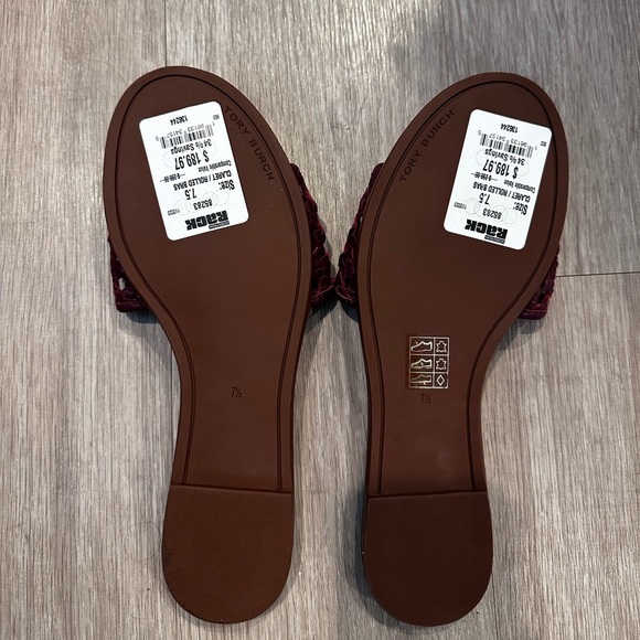 Burgundy Tory Burch Sandals- Brand New - Picture 2 of 8